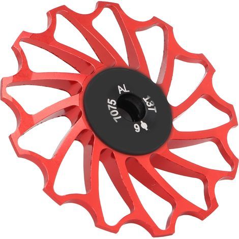 Galet de Guidage Céramique 13 Dents pour Dérailleur VTT - Poulie de Tension Rouge (1/5)