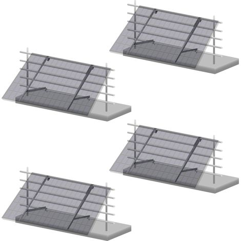 Zelsius Universal Solarmodul Balkonhalterung Set für 4 Solarpanele, verstellbarer Winkel, Montageset