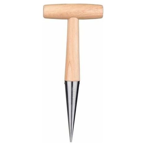 YMYNY Bulb Planter with Steel Tip 28cm - Hand Planter with Solid Wooden Handle - LO-Ron Gardening Tool