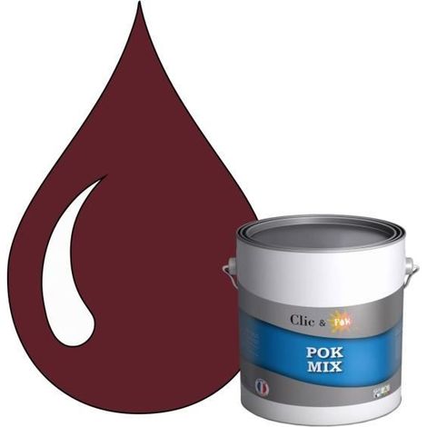 Peinture d'Accroche et Finition Acrylique Satinée - POK - POK MIX Rouge - RAL 3005 - 3L - Intérieur (1/4)