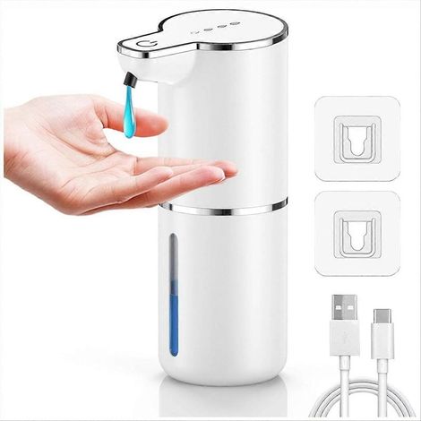 Distributeur de Savon - Automatique Infrarouge - 350 ml - Rechargeable USB-C 1200 mAh - Pour Cuisine Salle de Bain École - 1 Pièce (1/5)
