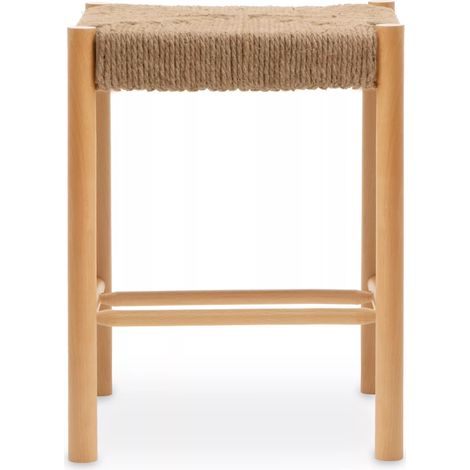 Interiors by Premier Comfortable Contemporary Natural Wood Stool, Handwoven Bedroom Stool, Easy To Maintain Lounge Stool (1/5)