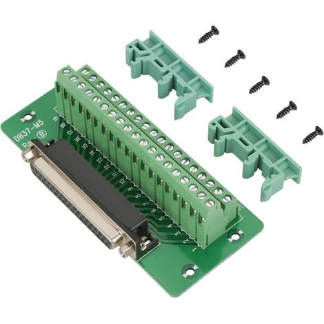 DB37 Module d'interface à Montage sur Rail DIN Connecteur mâle Femelle Carte de dérivation Module de Blocs de jonction Structure compacte Support de Circuit imprimé (Female Head) (1/5)