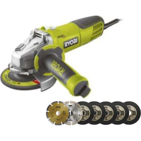 Pack RYOBI Smerigliatrice angolare 1010W 125mm - 7 dischi diamantati e da taglio 125 mm (1/5)