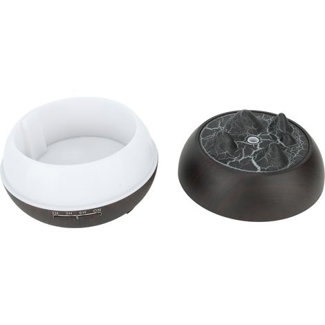 Humidificateur Flaming Mountain Mini Diffuseur d'huiles essentielles Appareil d'aromathérapie pour bureau 100 à 240 V Noir grainé Prise UE