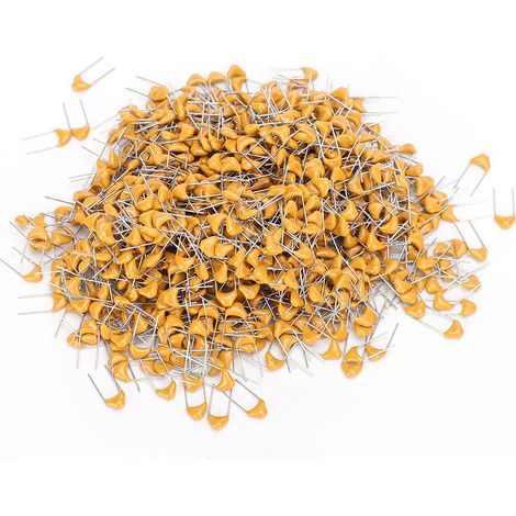 Lot de 1000 condensateurs céramique monolithique 1000pF, pas de 5,08mm, tension 50V CC, tolérance 10%, modèle traversant (1/5)