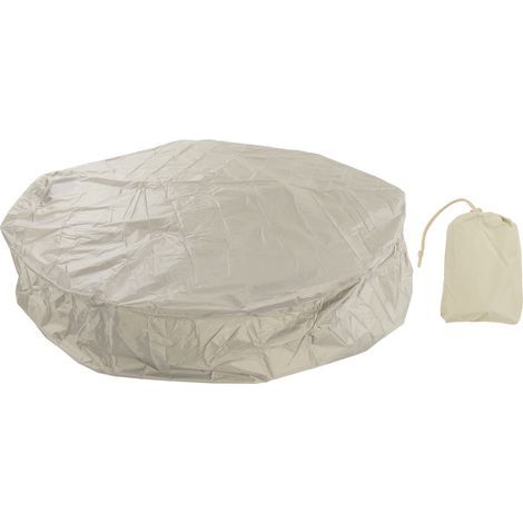 Staubdichte Schutzhülle für Gartenmöbel, runde Badewannenabdeckung, aus silberfarbenem Polyestertaft, wasserdicht, 190 x 30 cm, Beige (1/5)