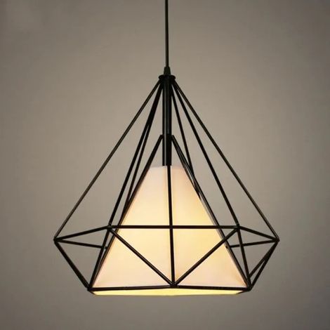 Lustre Luminaire Industrielle Fer Forge Lustre Suspension Cage Vintage pour Salon Chambre (1/4)