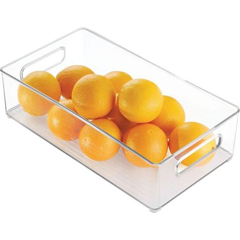 Contenants de réfrigérateur empilables 1 paquet de contenants transparents pour organisateur de cuisine avec poignées pour armoires, étagères, tiroirs, congélateur - Sans danger pour les aliments, san (1/5)