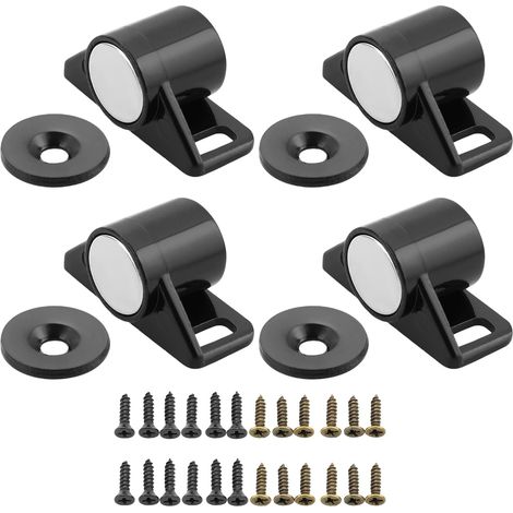 4 Pièces aimant porte placard, 3.6 CM aimant de porte Magnétique Fermeture de Porte Peatique, Loquet de Porte Magnétique Aimant Meuble Fermeture pour Tiroir, Meuble, Armoire, Cabinet, Noir (1/5)