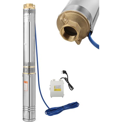 Randaco Pompa sommersa per pozzi profondi 4 m3/h in acciaio inossidabile impermeabile 0,75 kW