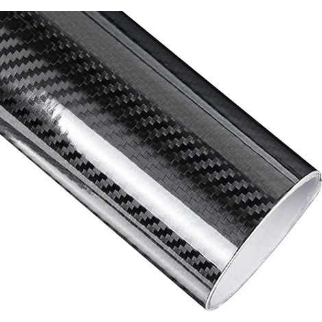 Film adhésif vinyle en fibre de carbone noir 6D (152 x 30 cm) pour voiture, ordinateur portable, téléphone, moto et accessoires auto. (1/4)