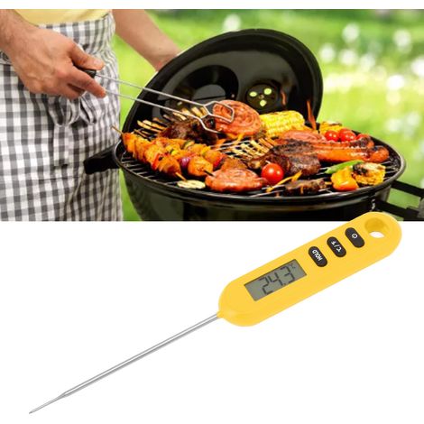 Thermomètre de cuisine pour viandes grillées, sonde de température pour lait, thermomètre électronique pour barbecue, couleur orange. (1/5)