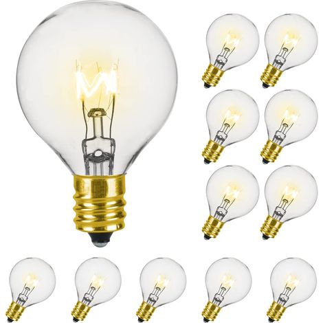 Ampoule à vis G40, ampoule Edison E12 pour guirlande lumineuse extérieure, ampoule à incandescence 7 W, lumière blanc chaud, lot de 12 (1/5)