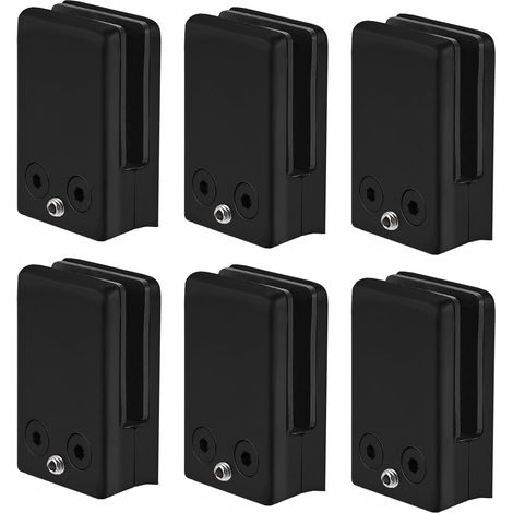 Pinces En Verre Noir 10-12mm,Acier Inoxydable 304 Clips En Verre RéGlables Support En Verre à Dos Plat Pour Balustrade Escalier Main Courante (1/5)