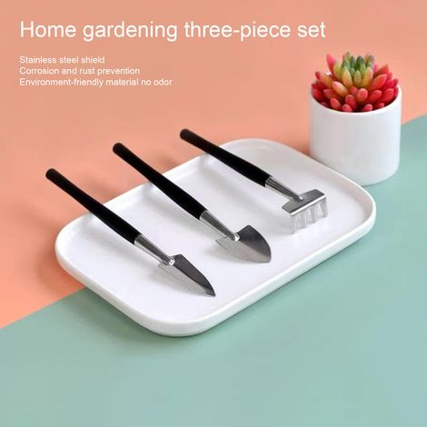 Set De Pelles De Jardinage - Acier Inoxydable - Poignées Antidérapantes - Pour Plantes Grasses Et Petits Contenants - 3 Pièces (1/5)