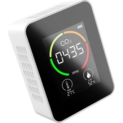 Capteur de CO2, thermomètre et hygromètre portables 3 en 1 pour puits (1/4)