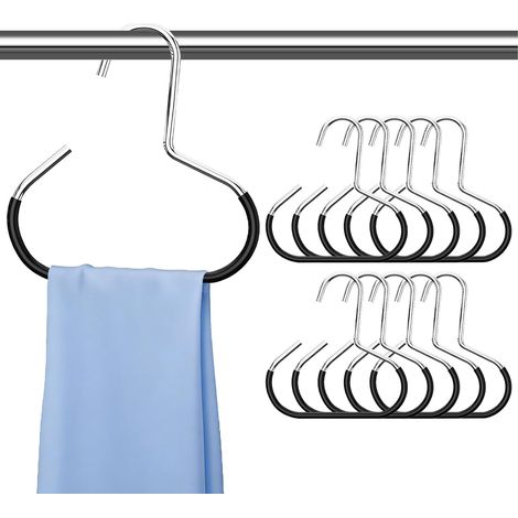 Kindfiber OÜ-Porte-foulards 10 pièces, 14 x 15 cm, porte-chapeaux en acier inoxydable, noir, porte-ceintures, pour ceintures, cravates, foulards, chapeaux (1/5)