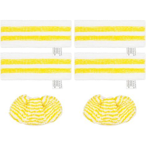 Lot de 6 Chiffons en Microfibre Les Nettoyeurs Vapeur Compatible avec Kärcher EasyFix SC 2, SC 3, SC 4, SC 5 – Nouveau Set avec 4 tampons pour Sol et 2 tampons manuels (1/5)