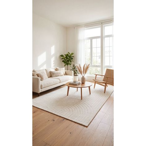 Tapis en laine Soft Imressions - Tapis en laine  - 290x190cm, Rectangular - 100% Laine vierge - Tufté main - Beige