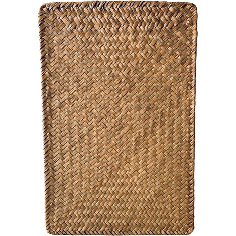 Lot de 4 sets de table rectangulaires antidérapants en jonc de mer tissé, pour repas à la maison, mariages, banquets, 35 x 24 cm (1/5)