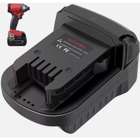 MT20ML Battery Converter Adapter for Milwaukee M18 18V Lithium Battery Power Tool, Convert Makita 18V 20V BL1830 BL1840 Battery to Milwaukee 18 MUMU Cordless Tool (1/4)