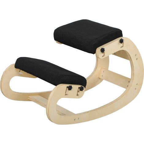 Siège assis-genoux ergonomique bois fonction bascule chaise genoux réglable bureau (1/5)
