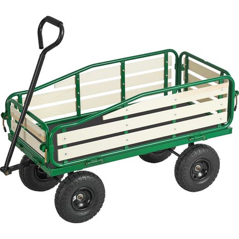 Chariot à Tirer Enfants 102 cm Chariot Enfant Tout-terrain pour Tout-petits, Cadeau Anniversaire, Jardinage, Plage, Camping, Aventures en Plein Air, Charge 250 kg, avec Panneaux Bois, Poignée (1/5)