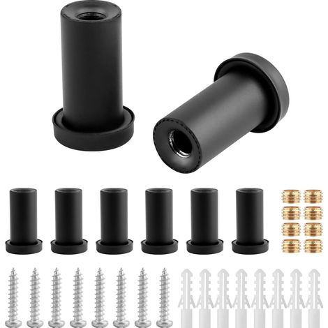 Set mit 8 schwarzen Wandhaken, Schraubhaken, runden Haken für Badezimmerhandtücher, Haken und Aufhänger für Zuhause, Haken für Schlafzimmer- und Küchentüren.