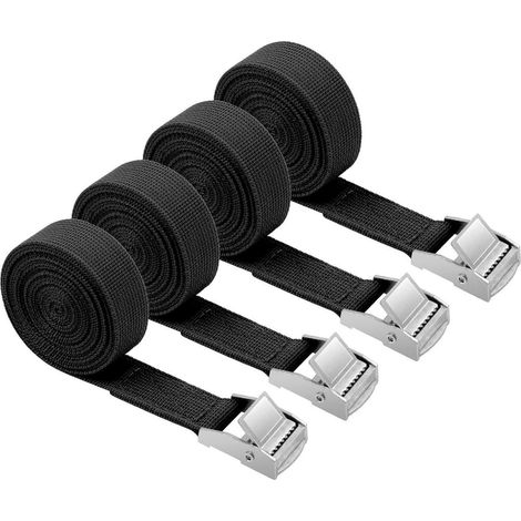 Spanngurte 4er Set 2m x 20mm mit Klemmschloss für Ladungssicherung