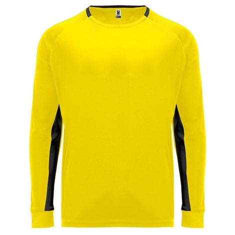 Camiseta de portero unisex con caderas acolchadas y paneles a contraste ROLY M Amarillo/Negro