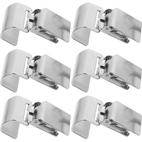Lot de 6 Pinces en Acier Inoxydable Argenté pour Suspendre Tapis Rideaux et Couvertures Clips Robustes Multifonctions pour Présentation Séchage et Fixation Décorative (1/5)