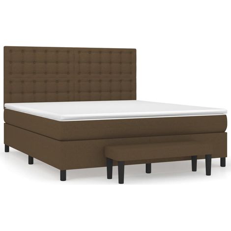 Maison Exclusive - Sommier à lattes de lit avec matelas Marron foncé 160x200 cm (1/5)