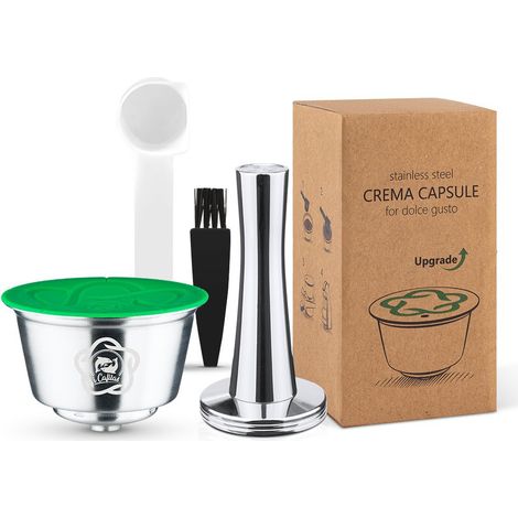 Compatible con la cafetera Dojo. Grasa reutilizable para cápsulas de café de acero inoxidable Dojo Kesi. Contiene 1 cápsula, 1 martillo para polvo, 1 cuchara y 1 pincel (20 ml). (1/5)