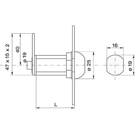 Blechmontagezylinder 19 mm gleichsperrend, Messing verchromt (1/2)