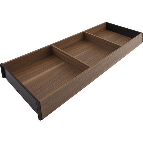 Blum Ambia Line Schubladeneinsatz breit mit 2 Querteiler - Schubkasteneinsatz NL650mm, B200mm, Tennessee Nuss