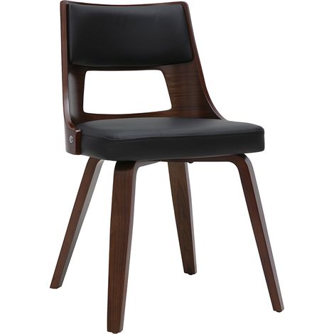 Chaise vintage noir et bois foncé GARBO (1/5)