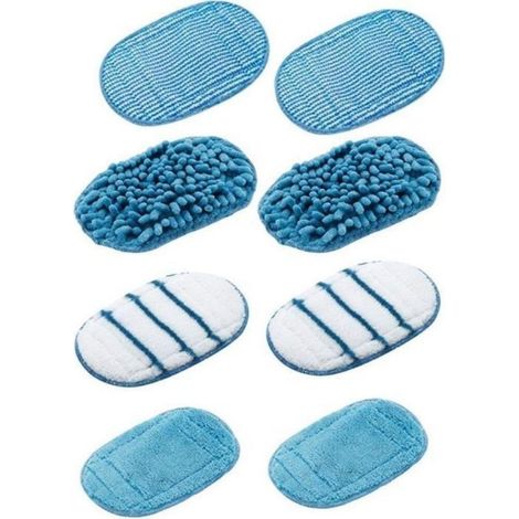 Lot de 8 chiffons de rechange en microfibre pour balai vapeur Black & Decker FSH10SM FSH10SMP (1/4)
