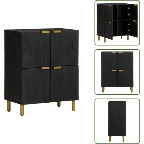 Buffet noir 60x33x75 cm bois d'ingénierie - Buffet - Buffets - Meuble De Rangement - Meuble Buffet (1/5)