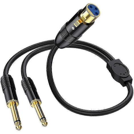Câble répartiteur en Y XLR femelle vers double prise mono 6,35 mm (1/4 pouce) - Édition audio convertie pour microphone 0718 (1/5)