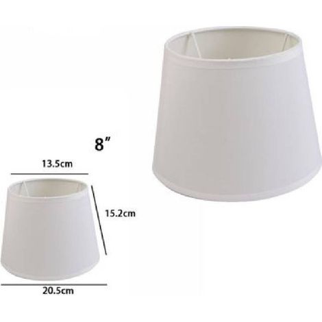TRADE SHOP - Paralume Conico Cilindro Cappello Ricambio Per Lampada E Applique In Tessuto Tnt - Bianco -8" -