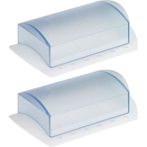 2 beurriers de table avec échelle, plastique, blanc/translucide, 211622E3 (1/5)