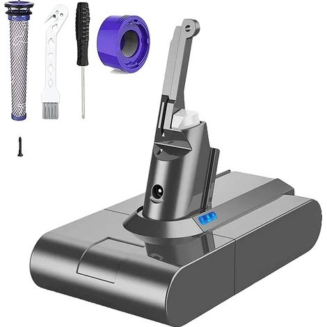 Batería de repuesto, capacidad de 6000 mAh, compatible con la serie V8, 1 filtro de batería (1/2)