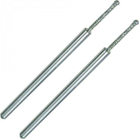 Proxxon – Forêt diamanté pour le verre Ø 1.2 mm – Tête sphérique pour perçage précis – Lot de 2 – Longueur 44 mm – Diamètre queue 2.35 mm