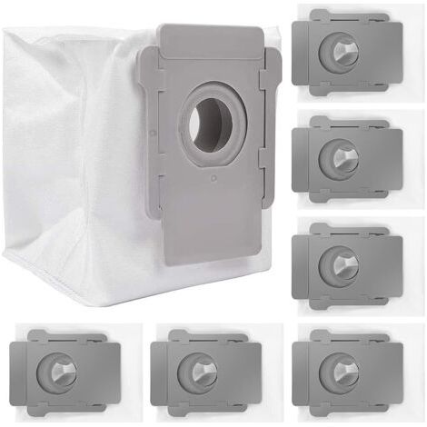 Sacs d'élimination Automatique,8 Pièces Sacs À Poussière de Rechange pour Aspirateur iRobot Roomba i7 i7+ i7 Plus E5 E6 E7 S9 S9+ Robot Base Autonettoyante Kit d'accessoires Saleté (1/5)