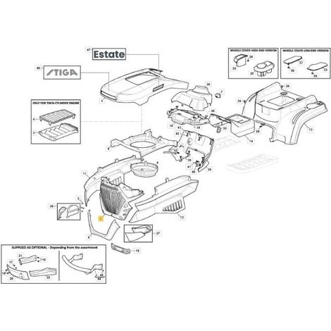 FRONTALE COFANO SDST NERO PP ORIGINALE STIGA - 325077036/0