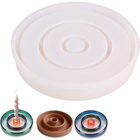 Silicone Mold - Circular Candle Holder - 15.2 x 2.8 cm - Modern Design - Reusable