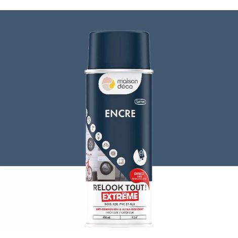 Bombe de peinture MAISON DECO Relook Tout Extrême Encre satin 0,4 L (1/2)