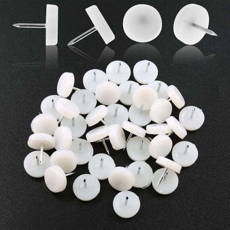 40 pieds en nylon de 18 mm, adaptés aux chaises, aux planchers en bois, aux pieds de table en plastique blanc, aux pieds de chaise et aux planchers en bois. (1/4)