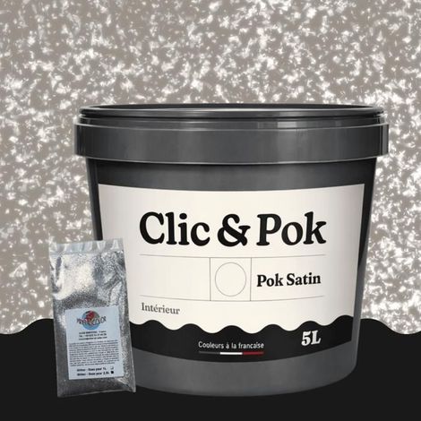 Peinture Effet Pailleté pour Murs & Plafonds - POK PAILLETTE - 5L - Taupe Chocolatée (1/4)